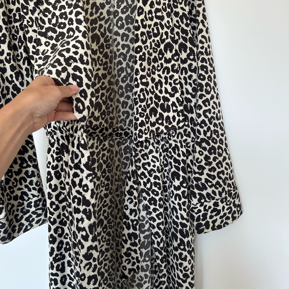Something Navy Animal Print Long Robe - Picture 3 of 8